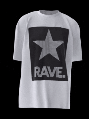 rave star white shirt